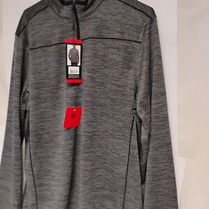 Pebble Beach Men's Dry-Luxe Performance 1/4 Zip Shirt, Gray, Size M